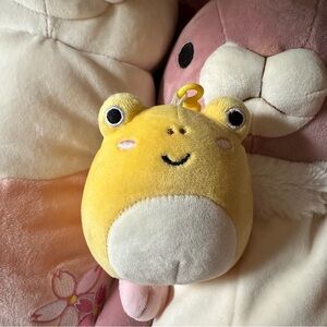 Squishmallow Frog Clip Keychain Yellow